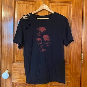 Distressed John V tee